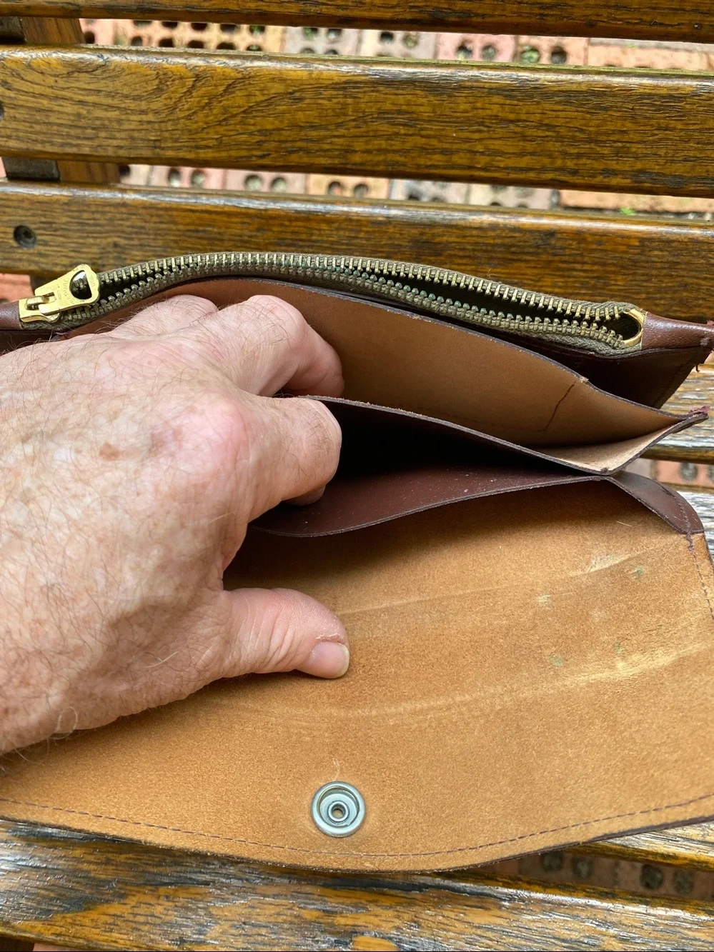 Vintage Leather Chain Wallet USA made